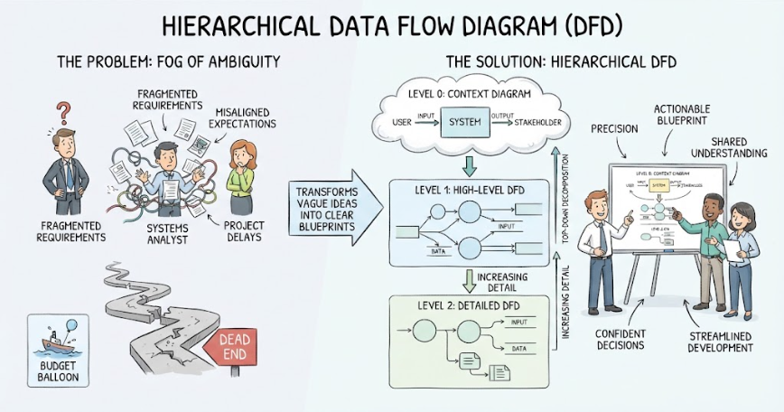From Chaos to Clarity: A Tutorial on Hierarchical Data Flow Diagrams